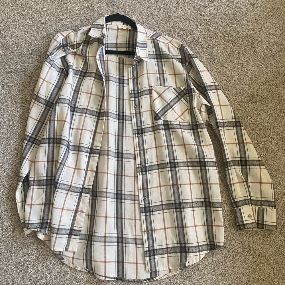 La Miel White, Black, And Orange Flannel Gem